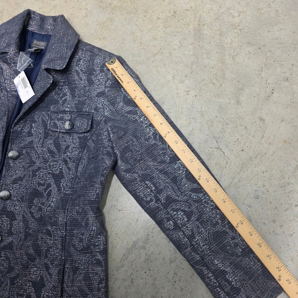 Additions by Chico's Smokey Shine Dulci II Jacket Sapphire Smoke Size 10 - Picture 7 of 9